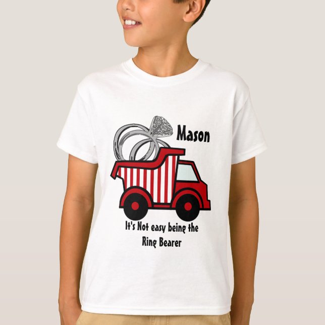 Ring Bearer Red Lastbil T-shirt (Framsida)