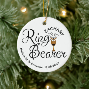 Ring Bearer Reindeer jul Julgransprydnad Keramik