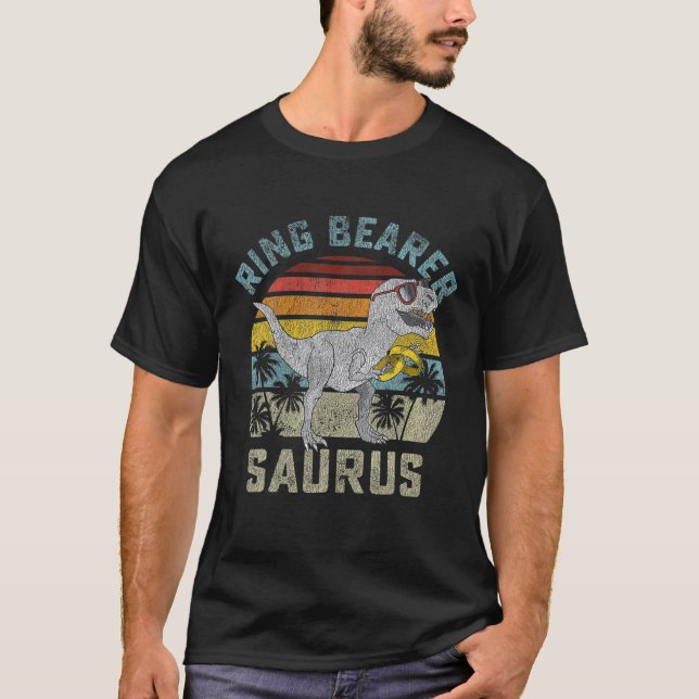Ring Bearer Saurus Dinosaur Bröllop t Rex Ring Sec Shirt (Framsida)
