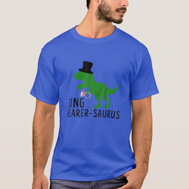 Ring Bearer Saurus Funny Bröllop Dinosaur Småbarn T Shirt (Framsida)