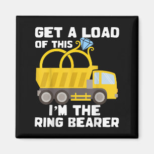 Ring Bearer Shirt Funny Bröllop Lastbil Boys Gift- Magnet