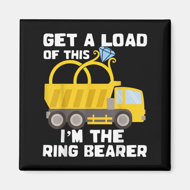 Ring Bearer Shirt Funny Bröllop Lastbil Boys Gift- Magnet (Framsidan)