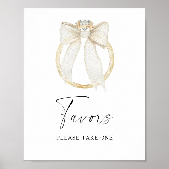 Ring & Bow bridal shower Favors please take one  Poster (Framsidan)