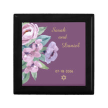 Ring Box för Periwinkle Joy Lila Blommigt Bröllop