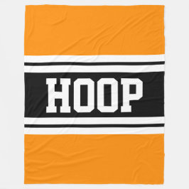 RING Bright Orange Black White Tävla Rand Fleecefilt