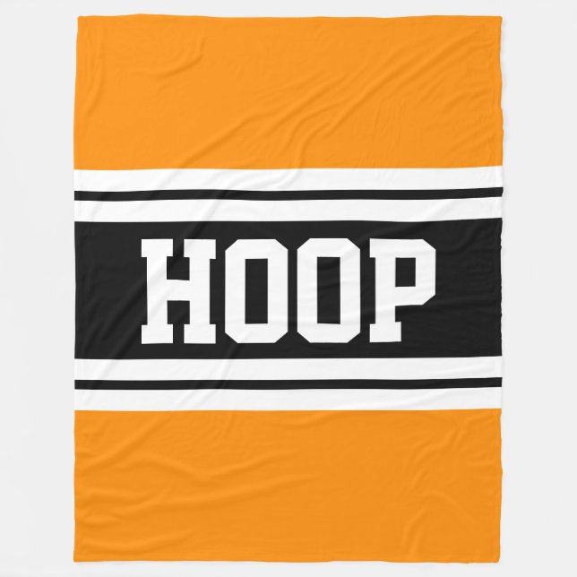 RING Bright Orange Black White Tävla Rand Fleecefilt (Framsidan)