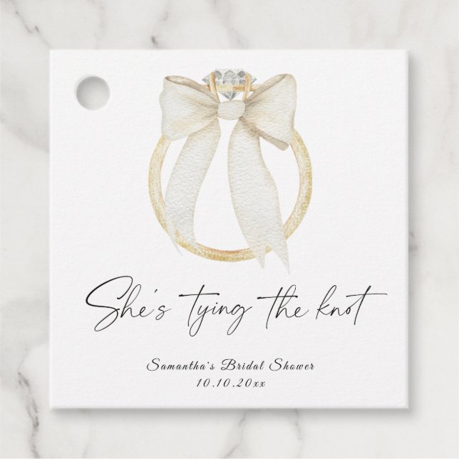 Ring Bröllop Hen slår knutar Bröllopsfest Gåvor Etiketter (Framsida)