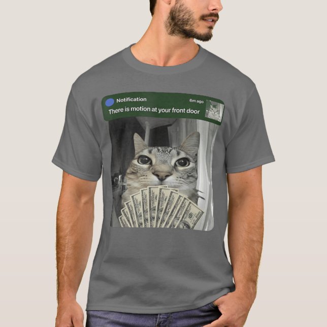 Ring Cat med Motion Meme vänner T Shirt (Framsida)