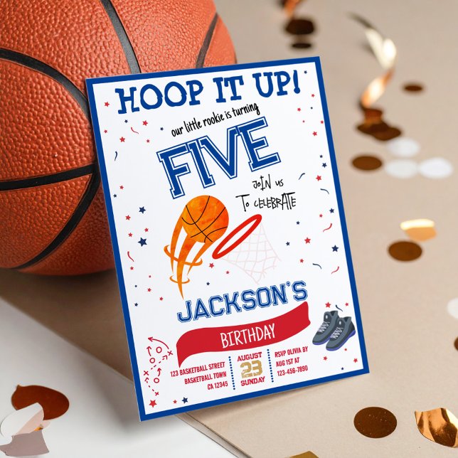 Ring den lilla nybörjare Basketball Birthday Inbjudningar (Skapare uppladdad)