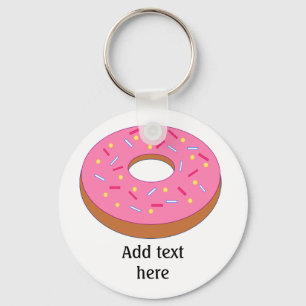 Ring Doughnut med Rosa Frosting Anpassade Nyckelring