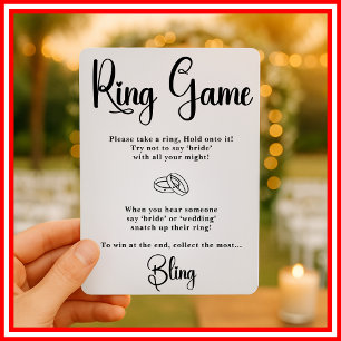 Ring Game Bröllopsduschspel Eleganta Spel Inbjudningar