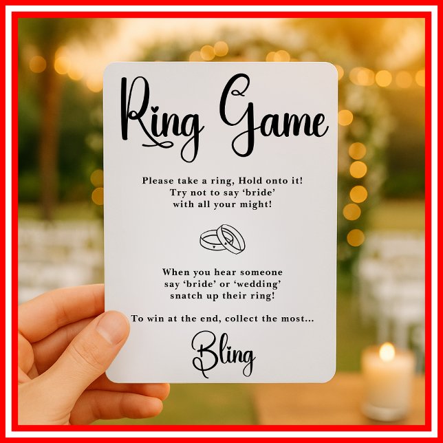 Ring Game Bröllopsduschspel Eleganta Spel Inbjudningar (Skapare uppladdad)