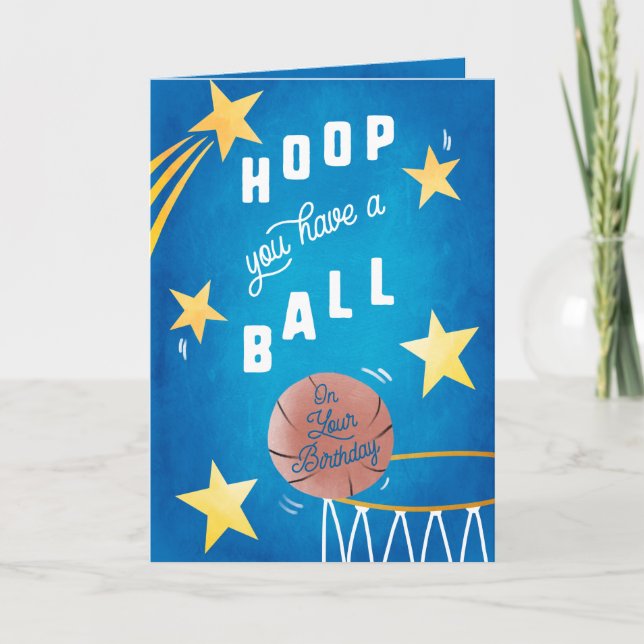 Ring har du boll Kids Basketball Birthday Kort (Framsida)
