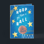 Ring har du boll Kids Basketball Birthday Kort<br><div class="desc">Idrottstema födelsekort,  lägg till ditt eller dina egna meddelanden eller foton på insidan eller baksidan. ©Becky Nimoy</div>