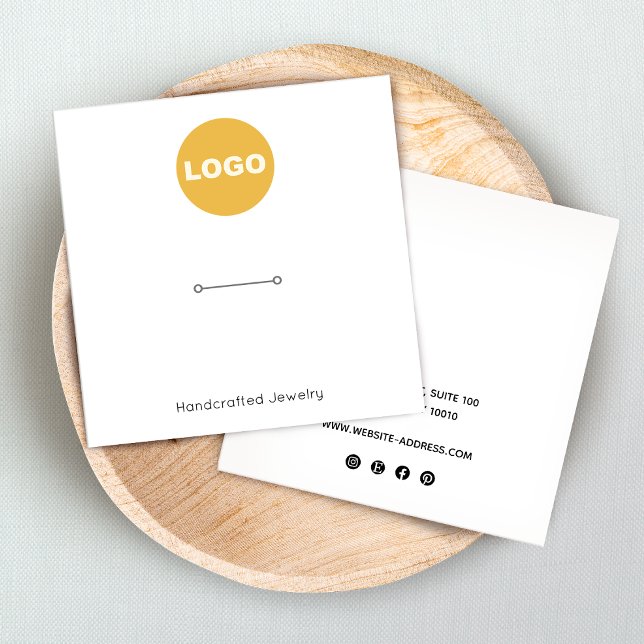 Ring Holder Lägg till Logotyp Square-Visning Fyrkantigt Visitkort (Skapare uppladdad)