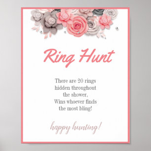 Ring Hunt Bröllopsdusch Spel Skylt