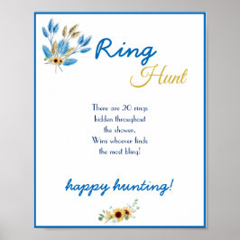 Ring Hunt Bröllopsdusch Spelskylt Poster