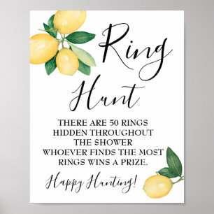 Ring Hunt Citroner Brudtidsfest spelskylt Poster