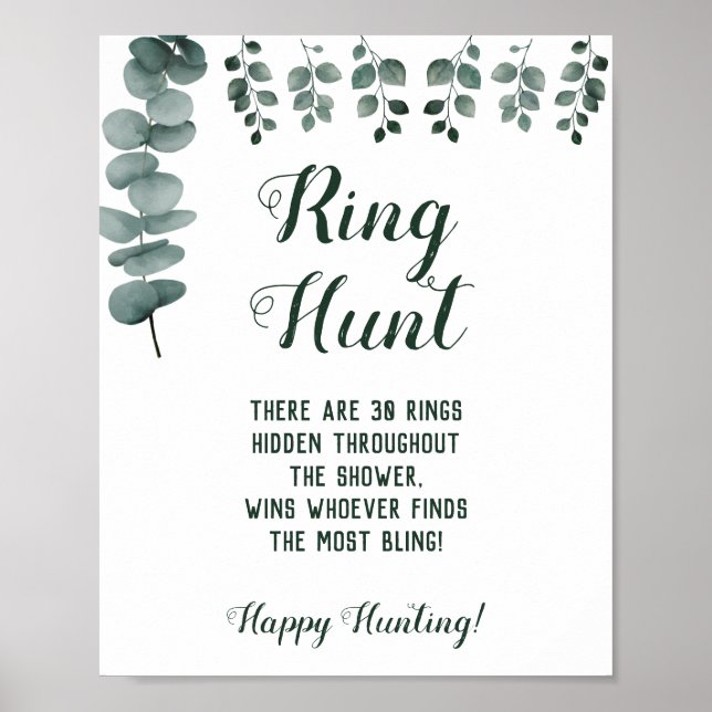 Ring Hunt Eucalyptus Möhippa Spelsignatur Poster (Framsidan)