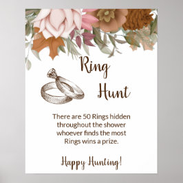 Ring Hunt Game Möhippa Boho Autumn-tecken Poster