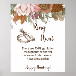 Ring Hunt Game Möhippa Boho Autumn-tecken Poster