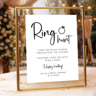 Ring Hunt Minimalist Modern Script-tecken Poster
