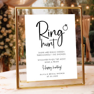 Ring Hunt Minimalist Modern Script-tecken Poster