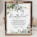 Ring Hunt-Möhippa Game Sign Greenery Thmet Poster<br><div class="desc">Konstruktionen har blandad vattenfärgsgrej som består av eukalyptus,  botaniskt grenar med mera. Foliaget är skrivet i olika skeden av sage,  emerald och ljust grönt. Du kan ändra texten om du vill ändra regler för det här möhippan.</div>