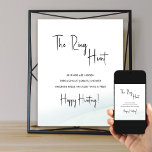 Ring Hunt Möhippa Game Soft Grönt Tvättar Poste Poster<br><div class="desc">Ring Hunt-möhippans spelskylt. "Ring Hunt" står ut med avslappnadens elegans i handskriven kalligrafi. Chicens minimalistiska utformning med svart och vit typografi på vit bakgrund avslutat, med en mjuk vattenfärg tvättat och färg med mjuk grönt på baksidan. Enkel utformning och elegant för att samordna många möhippor. Bläddra i min samling efter...</div>