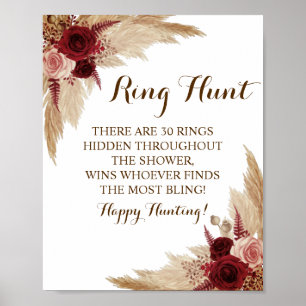 Ring Hunt Pampas Grass Möhippa Game Sign Poster