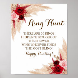 Ring Hunt Pampas Grass Möhippa Game Sign Poster