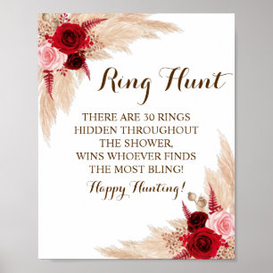 Ring Hunt Pampas Grass Möhippa Game Sign Poster