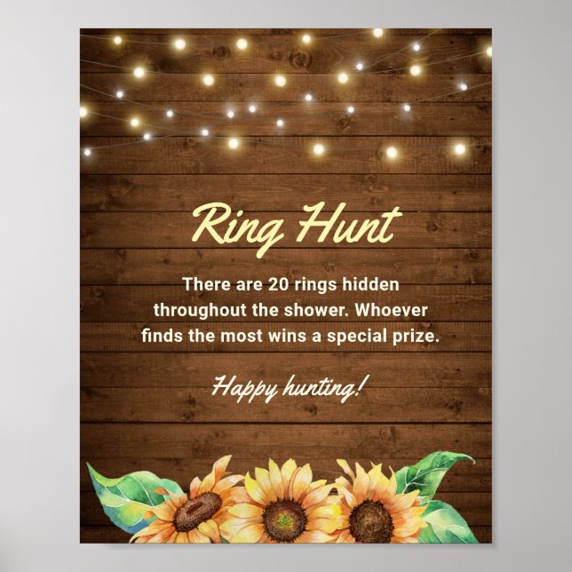 Ring Hunt Rustic Solros Möhippa Möhippa Poster (Framsidan)