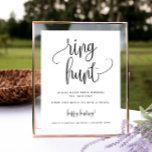 Ring Hunt Shower-spel, minimalistisk kalligrafi Poster<br><div class="desc">Den här duschaktiviteten är mycket roligtar! Använda mallformuläret för att lägga till din anpassning.</div>
