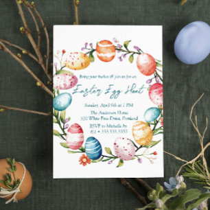 Ring i ägg och blommor Påskägget Hunt Inbjudningar