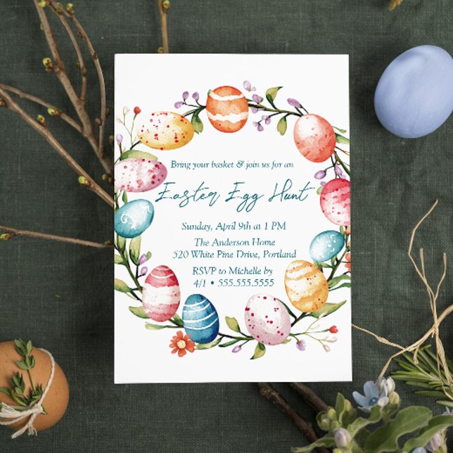 Ring i ägg och blommor Påskägget Hunt Inbjudningar (Skapare uppladdad)