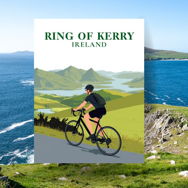 Ring i Kerry Cycling Travel Postcard Vykort (Ring of Kerry Cycling Travel Postcard)