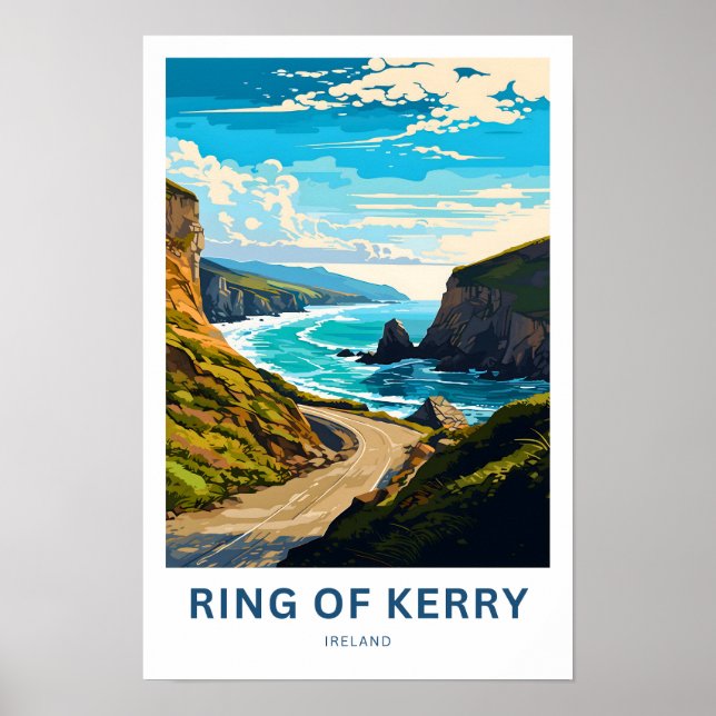 Ring i Kerry Ireland Travel Print Poster (Framsidan)