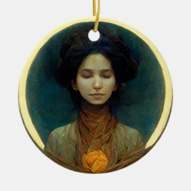 Ring i Light 2 Fantasy Sci-fi Julgransprydnad Keramik (Framsidan)