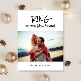 Ring i nyårsfoto meddelande vykort