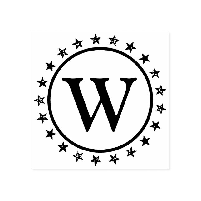 Ring i Stars Monogram Stämpel (Tryck)