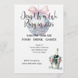 Ring in 2026 New Year's Eve Watercolor Party Inbjudningar