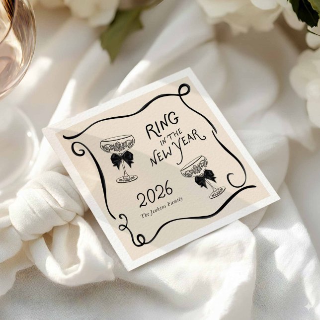 Ring in the New Year Paper Napkin Pappersservett (Skapare uppladdad)
