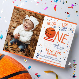 Ring IT-foto-basket Orange 1:a födelsedag Inbjudningar
