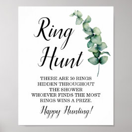 Ring Jakt Eukalyptus Bröllopsdusch Spelskylt Poster