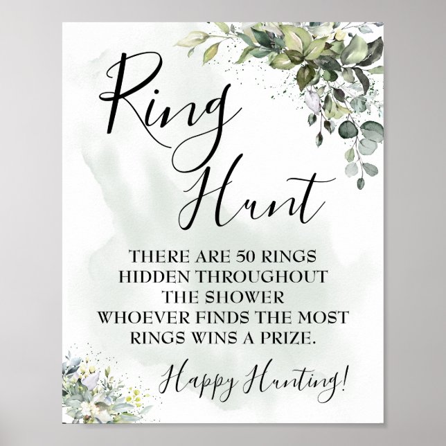 Ring jakt Eukalyptus grönska saftig vilt tecken Poster (Framsidan)