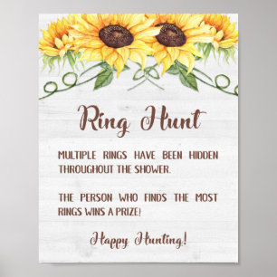 RING JAKT Solros Bröllopsdusch Spelskylt Poster
