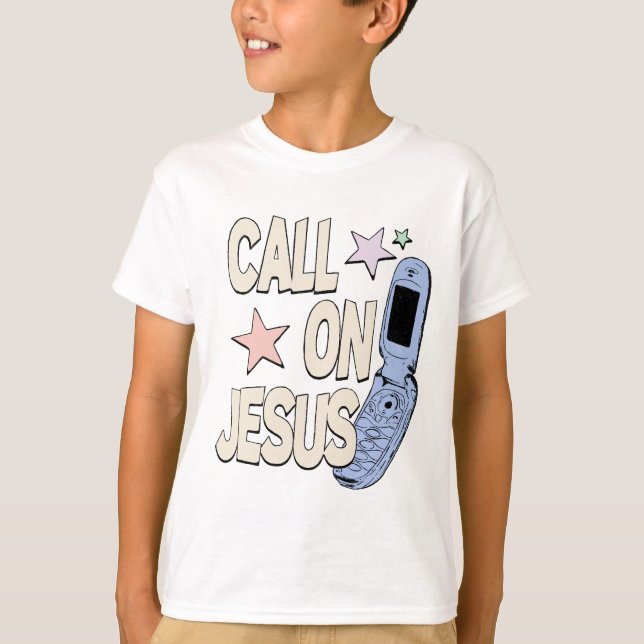 Ring Jesus – Retro Tro Design T Shirt (Framsida)