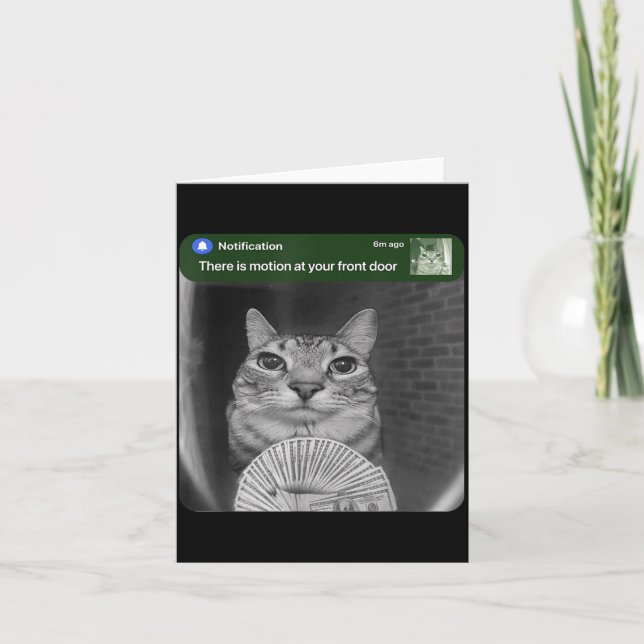 Ring Katt Med Rörelse Meme  Kort (Framsida)