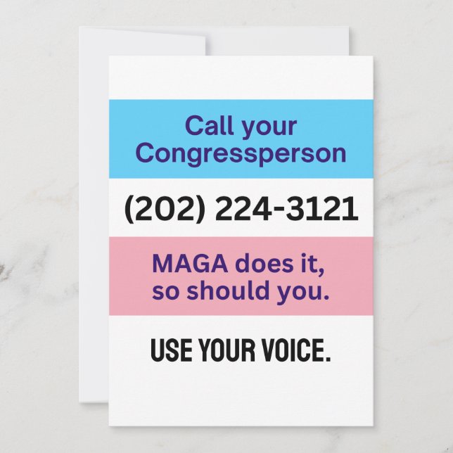 Ring kongressen MAGA gör Trans Ally Inbjudningar (Framsida)